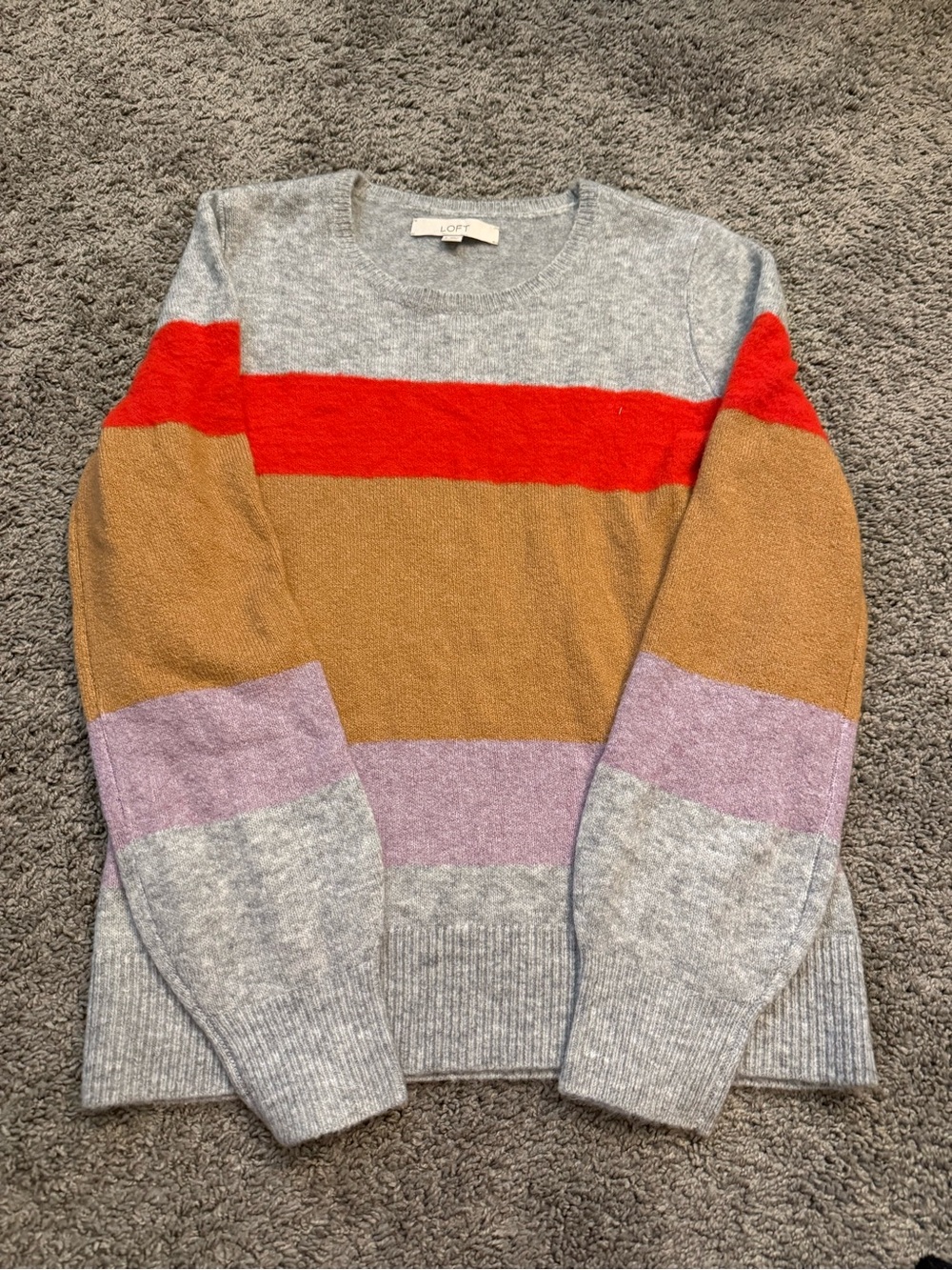 LOFT Soft Heather Gray Crew Neck Sweater